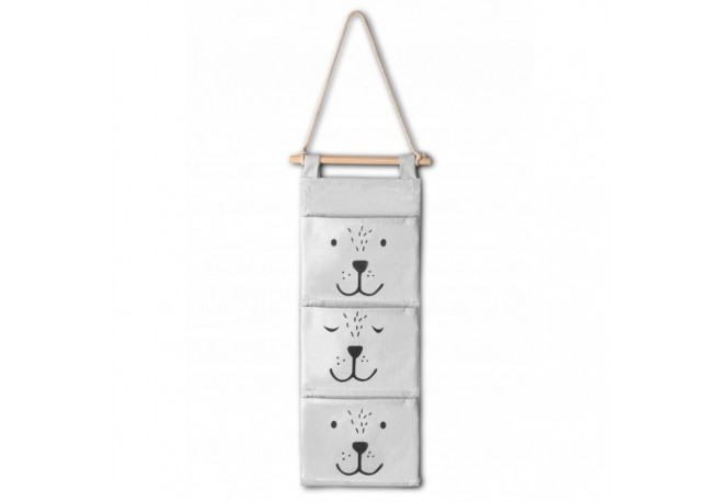 Organizator textil de perete cu 3 compartimente Nukido NK-403 - Gri