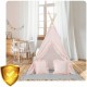 Cort de joaca pentru copii cu ghirlanda si 2 pernite Nukido 116 x 116 x 165 cm - Roz