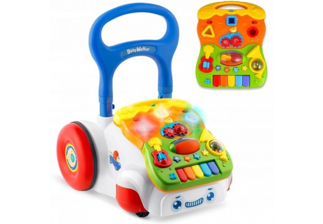 Antemergator 2 in 1 cu diverse activitati si muzica Ricokids RK-744 - Alb