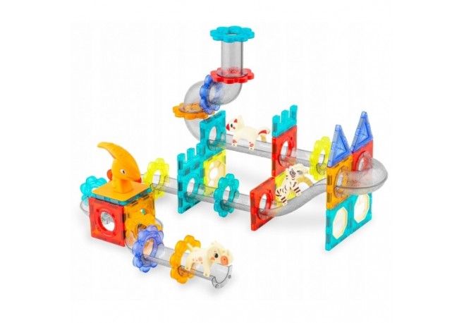 Blocuri magnetice cu tobogan 153 elemente Dinozauri Ricokids RK-764