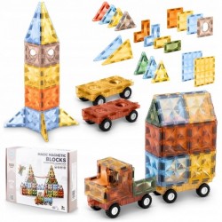 Blocuri magnetice si o masinuta 100 elemente Ricokids RK-766