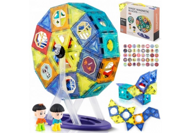 Blocuri magnetice 71 elemente Carusel Ricokids RK-769