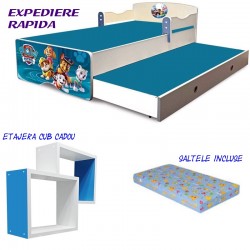 Pat copii dublu Paw Patrol ,saltele incluse