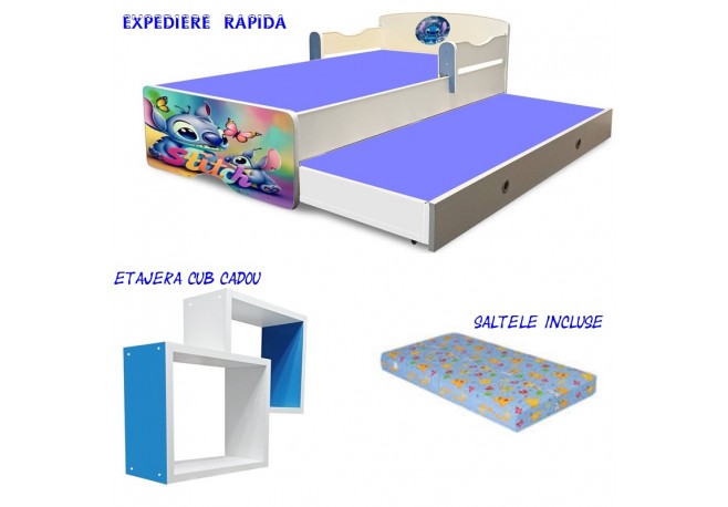 Pat copii dublu  Stich  ,saltele incluse
