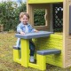 Masa de picnic cu doua banci Smoby pentru casuta