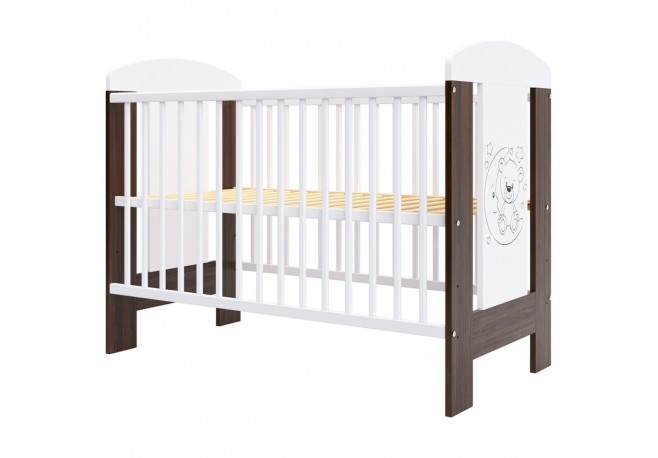 Patut copii din lemn Hubners Calisto Ursulet 120x60 cm maro