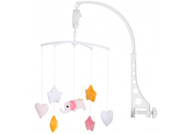 Carusel muzical pentru patut Chipolino Pink elephant