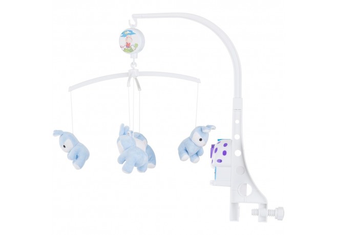 Carusel muzical pentru patut Chipolino Blue rabbits
