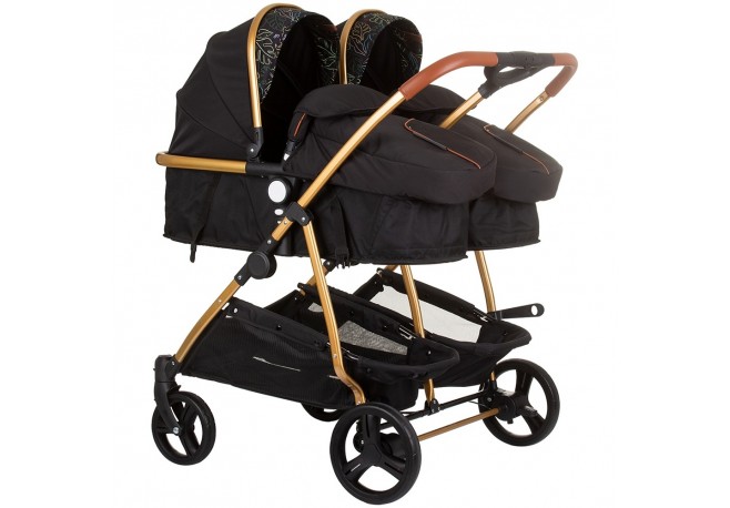 Carucior gemeni Chipolino Duo Smart 2 in 1 obsidian leaves