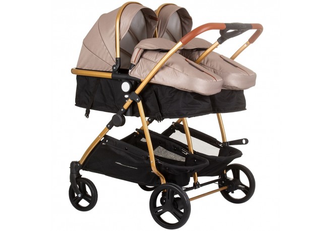 Carucior gemeni Chipolino Duo Smart 2 in 1 golden beige