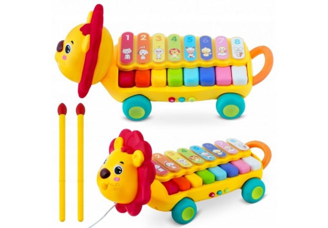 Jucarie interactiva in forma de leu cu pian Ricokids RK-740