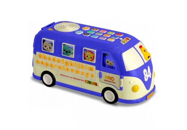 Jucarie educativa in forma de autobus cu sunete si cuburi Ricokids RK-741 - Albastru