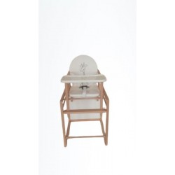Scaun de masa din lemn de Fag  multifunctional cu tavita din plastic MyKids Wiktoria Giraffe