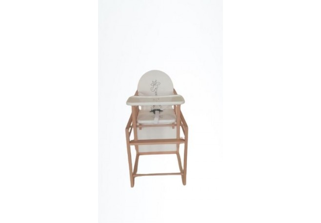 Scaun de masa din lemn de Fag  multifunctional cu tavita din plastic MyKids Wiktoria Giraffe