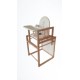 Scaun de masa din lemn de Fag  multifunctional cu tavita din plastic MyKids Wiktoria Giraffe
