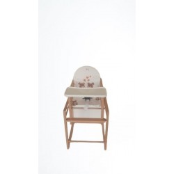 Scaun de masa din lemn de Fag multifunctional cu tavita din plastic MyKids Wiktoria BEARS 2