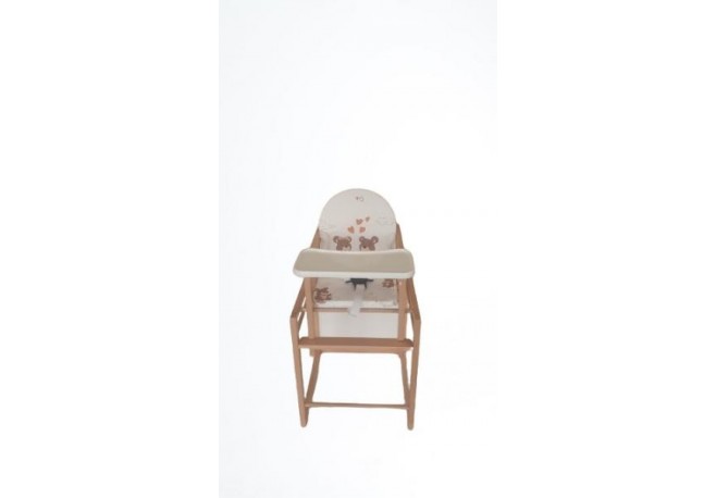 Scaun de masa din lemn de Fag multifunctional cu tavita din plastic MyKids Wiktoria BEARS 2