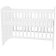 Patut copii din lemn cu sertar Hubners Matei 120x60 cm alb cu stelute