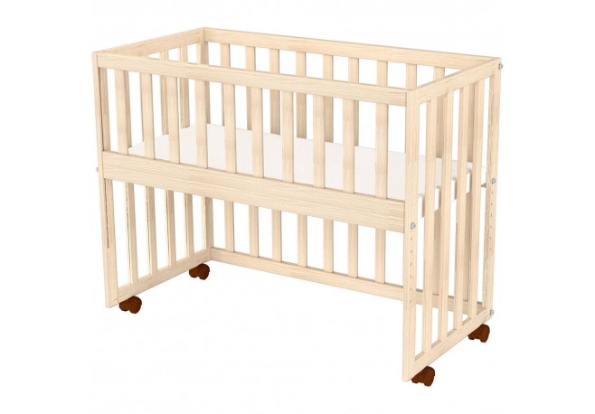 Patut copii din lemn co-sleeper Hubners Eva 94x46 cm natur