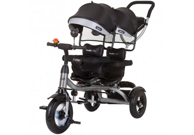 Tricicleta gemeni Chipolino 2Play obsidian silver