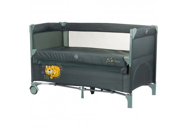 Patut pliabil Chipolino Relax pastel green cu laterala culisanta