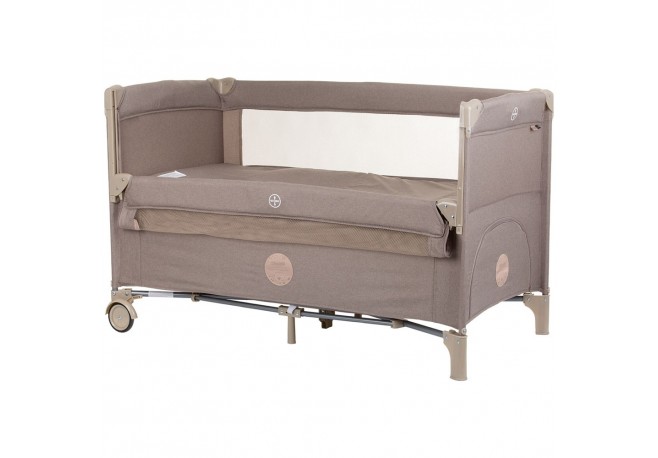 Patut pliabil Chipolino Relax macadamia linen cu laterala culisanta