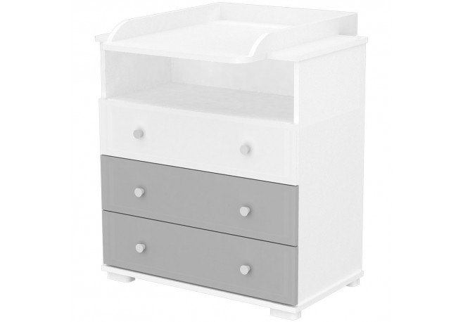 Comoda de infasat Hubners Patrik 80 cm alb grafit