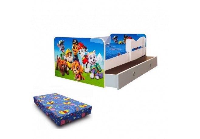 Pat copii junior Paw Patrol-saltea ,sertar