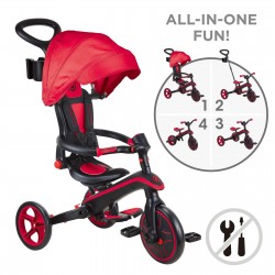 Tricicleta Globber Explorer 4 in 1 pliabila culoare rosie