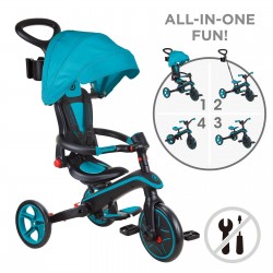 Tricicleta Globber Explorer 4 in 1 pliabila culoare turquoise