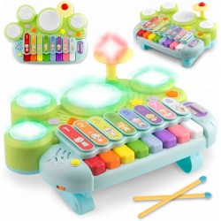 Jucarie educativa cu xilofon pian tobe si lumini Ricokids RK-751