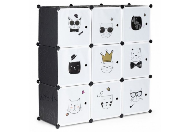 Raft modular cu 9 compartimente pentru camera copilului Ecotoys 09D