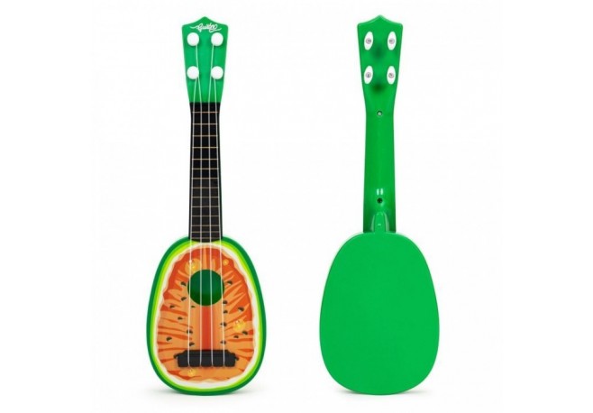 Chitara ukulele pentru copii cu 4 corzi Ecotoys MJ030 - Pepene