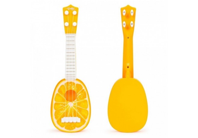 Chitara ukulele pentru copii cu 4 corzi Ecotoys MJ030 - Portocala