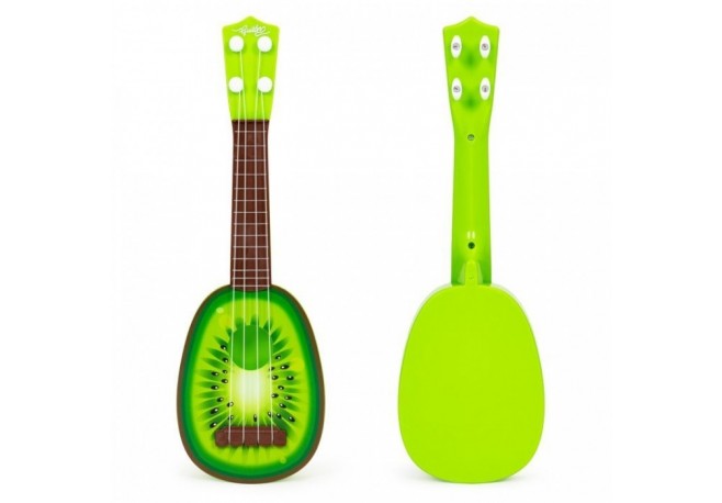 Chitara ukulele pentru copii cu 4 corzi Ecotoys MJ030 - Kiwi