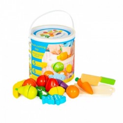 Set de fructe si legume din lemn 13 elemente Ecotoys HC517244