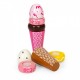 Set de 2 inghetate din lemn pentru copii 9 elemente Ecotoys TL12106
