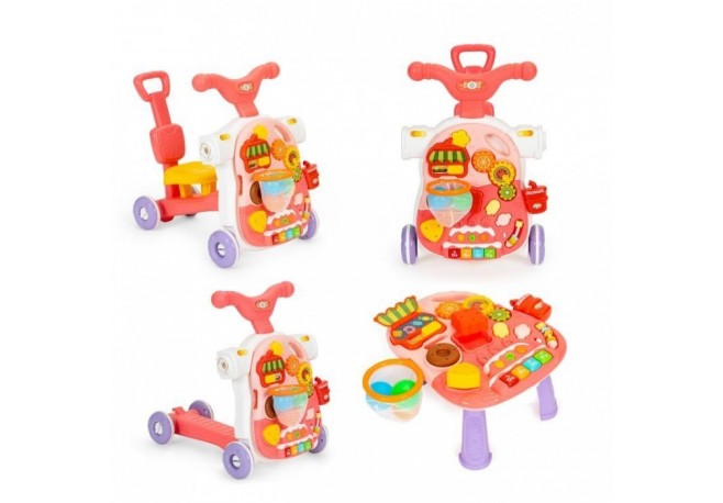 Antemergator educational 4 in 1 (antemergator masuta trotineta bicicleta) Huanger HE0817 - Roz