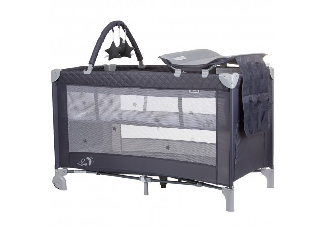 Patut pliabil cu saltea de infasat Chipolino Luna granite