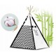 Cort de joaca pentru copii cu ghirlandalumini si 2 pernite Ricokids 740005 120 X 120 X 165 cm - Panda - Resigilat