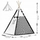 Cort de joaca pentru copii cu ghirlandalumini si 2 pernite Ricokids 740005 120 X 120 X 165 cm - Panda - Resigilat