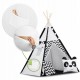 Cort de joaca pentru copii cu ghirlandalumini si 2 pernite Ricokids 740005 120 X 120 X 165 cm - Panda - Resigilat