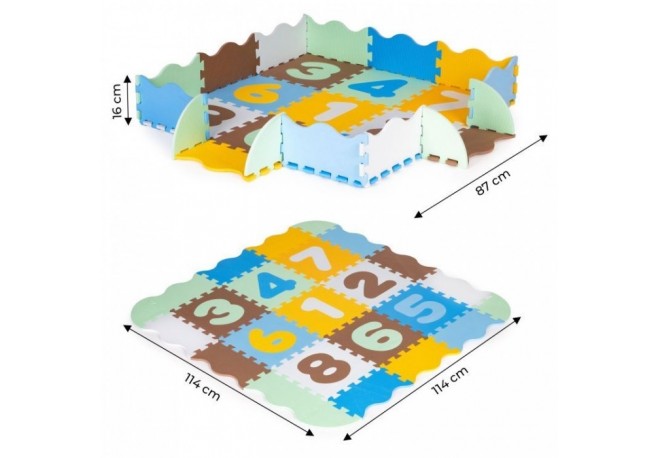Salteluta de joaca tip puzzle cu pereti 25 elemente Ecotoys 3255 - Multicolor