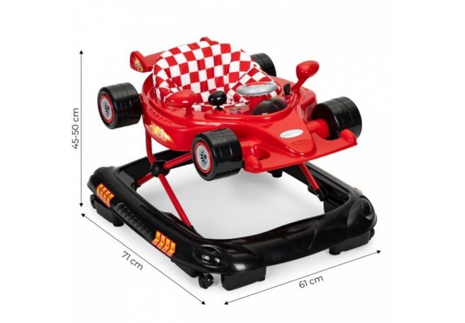 Premergator Formula 1 pentru copii cu panou multimedia Ecotoys J-A301E0 - Rosu