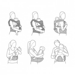 Marsupiu multifunctional pentru copii 0-35 luni Ecotoys J-BC1601 - Gri