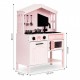 Bucatarie din lemn cu accesorii Ecotoys PLK563 - Roz