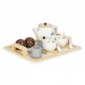 Set din lemn pentru a servi ceaiul 17 elemente Ecotoys W10B318
