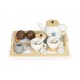 Set din lemn pentru a servi ceaiul 17 elemente Ecotoys W10B318