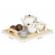 Set din lemn pentru a servi ceaiul 17 elemente Ecotoys W10B318