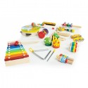Set cu instrumente muzicale pentru copii din lemn 14 instrumente Ecotoys ESC-W-0243C